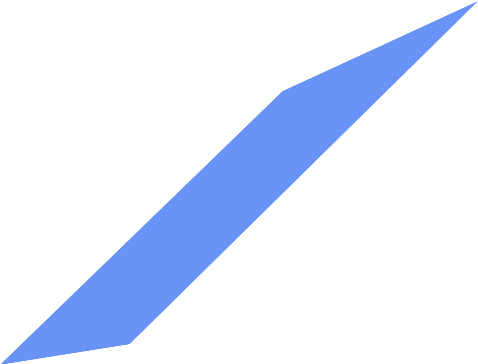 Niebieski, wydłużony nieregularny wielokąt na jednolitym czarnym tle